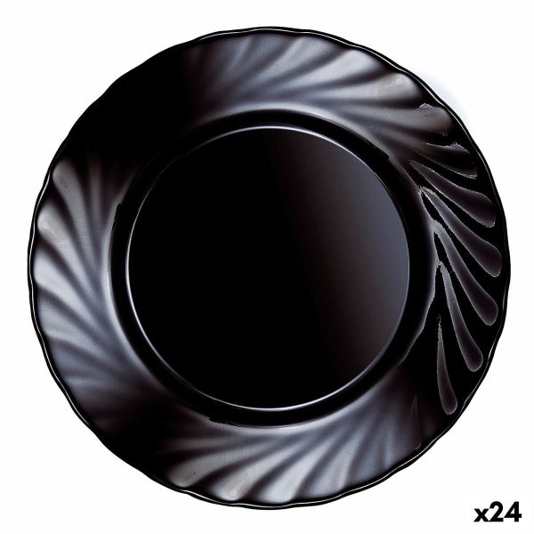 Dessert dish Luminarc Trianon Black Glass (Ø 19,5 cm) (24 Units) Sale