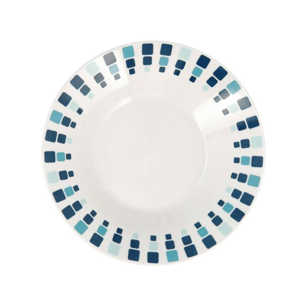 Deep Plate Quid Simetric Blue Ceramic 20 cm (12 Units) For Sale