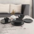 Flat Plate Bidasoa Cosmos Black Ceramic 23 cm (6 Units) Fashion