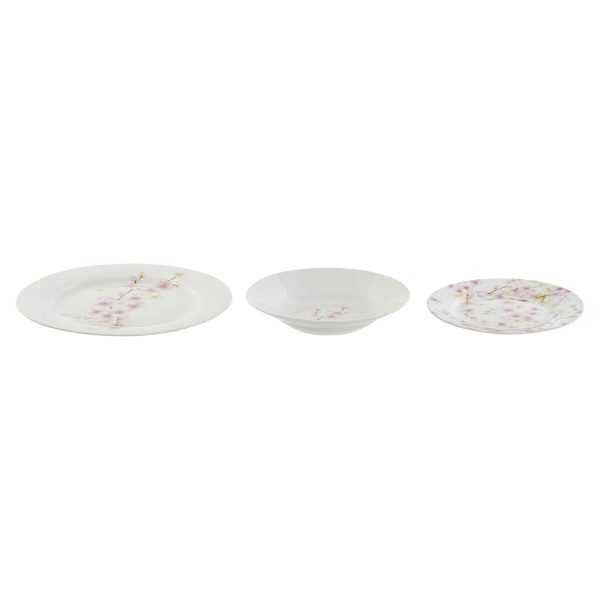 Dinnerware Set Home ESPRIT White Green Pink Porcelain 18 Pieces 27 x 27 x 2 cm Online Hot Sale