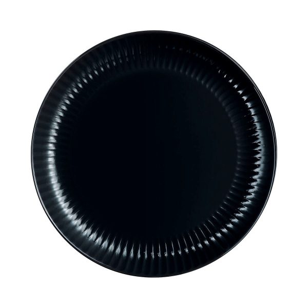 Flat Plate Luminarc Cottage Black Glass 25 cm (24 Units) Fashion