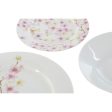 Dinnerware Set Home ESPRIT White Green Pink Porcelain 18 Pieces 27 x 27 x 2 cm Online Hot Sale