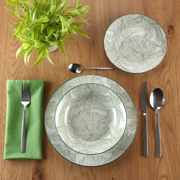 Dinnerware Set Versa Palm tree 18 Pieces Green Porcelain Cheap