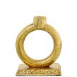 Candle Holder Alexandra House Living Golden Aluminium 14 x 16 x 8 cm Fashion