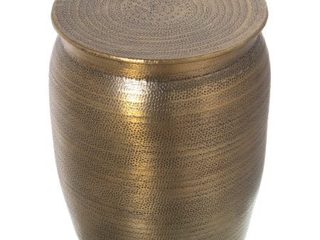 Stool Alexandra House Living Golden Metal 35 x 41 x 35 cm Engraving Online Hot Sale