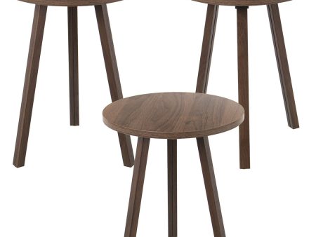 Set of 3 tables Alexandra House Living Brown Wood Online