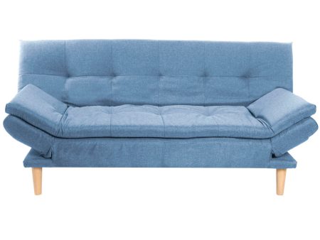 Sofa DKD Home Decor Blue Sky blue Natural Wood Scandi 180 x 85 x 83 cm Online