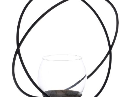 Candleholder Black Crystal Iron 20 x 8,3 x 18,3 cm For Cheap