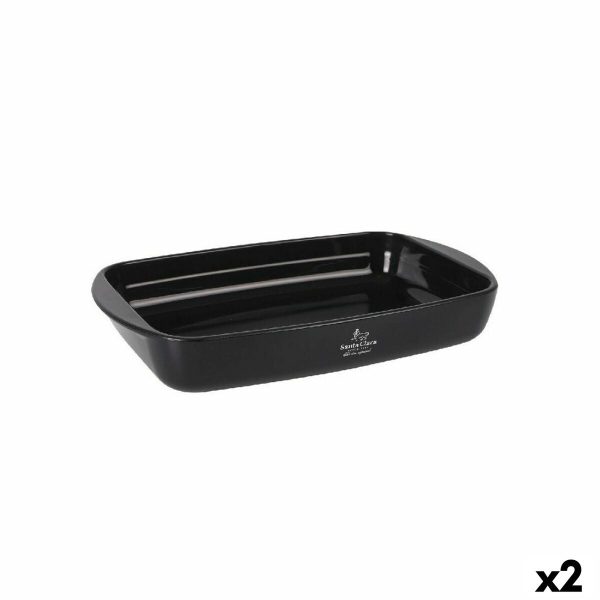 Oven Dish Santa Clara Silicone Borosilicate Glass Rectangular 35 x 22,5 x 5,5 cm (2 Units) Online Hot Sale