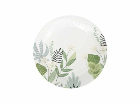 Plate set Algon Disposable Cardboard Floral 12 Pieces 18 cm (24 Units) Online now