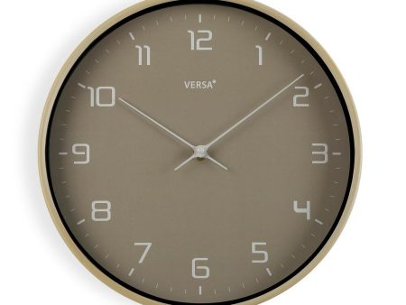 Wall Clock Versa Grey Wood 30,5 x 4,3 x 30,5 cm Quartz Polyurethane For Discount