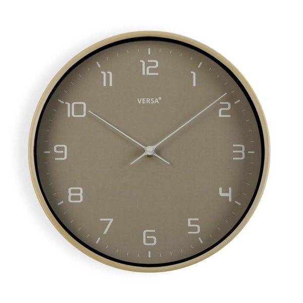 Wall Clock Versa Grey Wood 30,5 x 4,3 x 30,5 cm Quartz Polyurethane For Discount