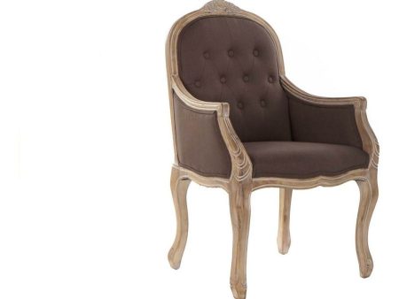 Armchair DKD Home Decor Brown Natural Dark brown Rubber wood 62 x 55 x 100 cm 63,5 x 49,5 x 102 cm on Sale