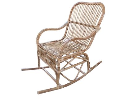 Rocking Chair Romimex Natural Rattan 55 x 105 x 90 cm Online Hot Sale