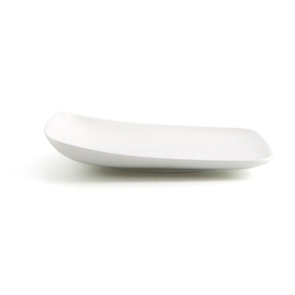 Flat plate Ariane Vital Square Squared Ceramic White 24 x 19 cm (12 Units) Discount