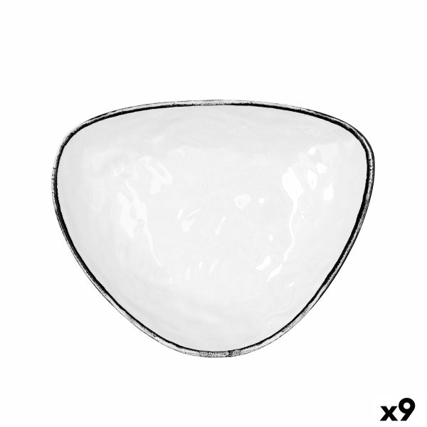 Flat Plate Quid Select Filo White Black Plastic Triangular 26 x 21 x 5,9 cm (9Units) Sale