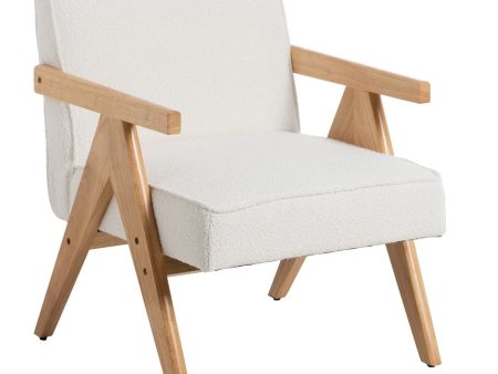 Armchair White Natural 57 X 50 X 77 CM Fashion