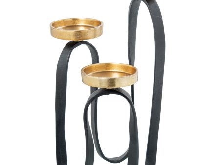 Candle Holder Alexandra House Living Black Aluminium 28 x 30 x 28 cm For Cheap