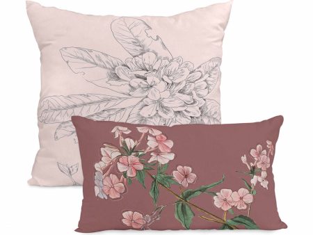 Set of cushion covers HappyFriday Blooming Multicolour 2 Pieces Supply