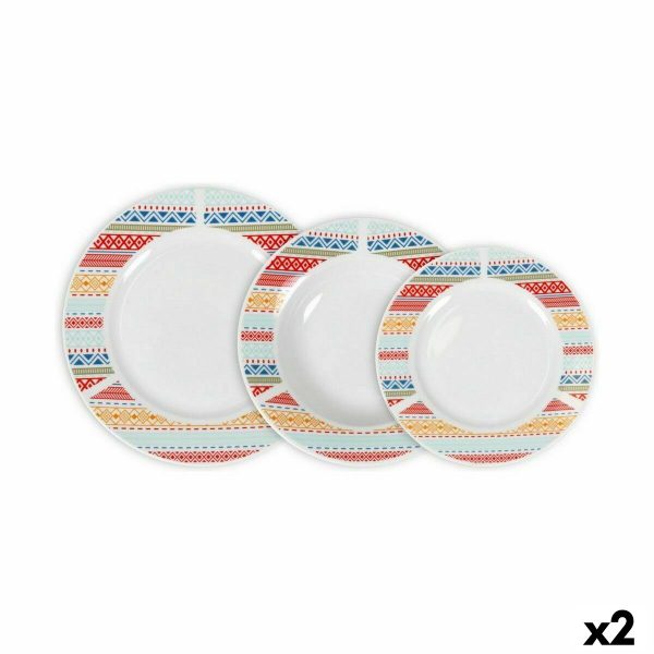 Dinnerware Set La Mediterránea Palma Circular 18 Pieces (2 Units) Online now