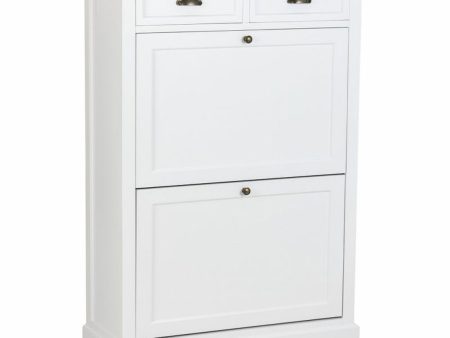 Shoe cupboard Alexandra House Living White Brown 33 x 120 x 80 cm Supply