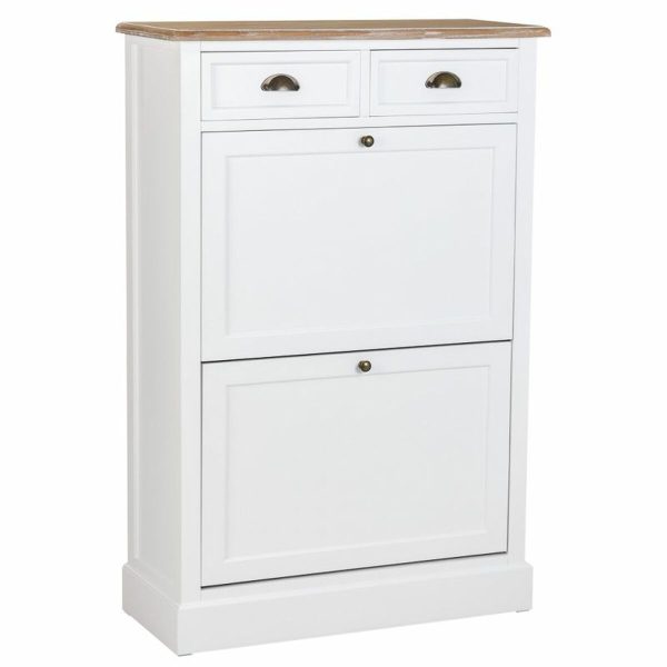 Shoe cupboard Alexandra House Living White Brown 33 x 120 x 80 cm Supply