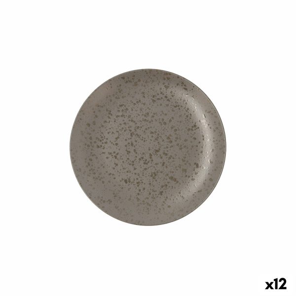 Flat plate Ariane Oxide Ceramic Grey (Ø 21 cm) (12 Units) Fashion