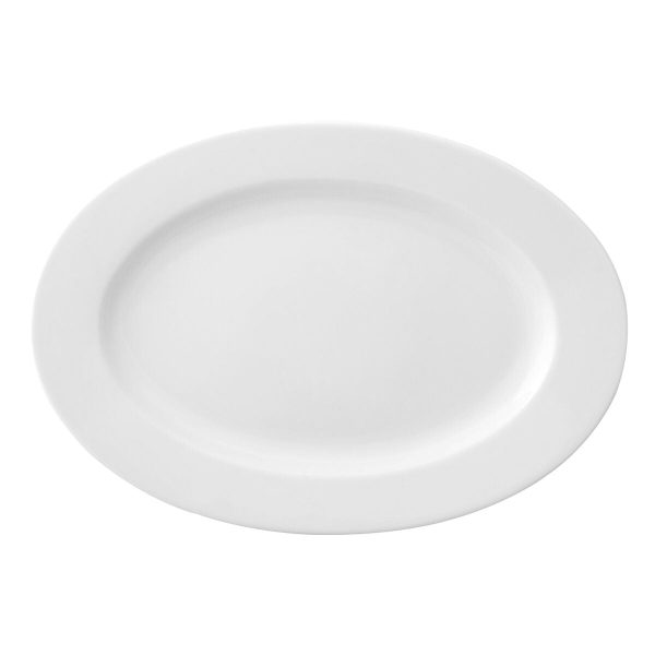 Flat plate Ariane Prime Oval Ceramic White (38 x 25 cm) (6 Units) Online