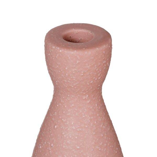 Candleholder Pink Ceramic 9,5 x 9,5 x 20 cm Fashion