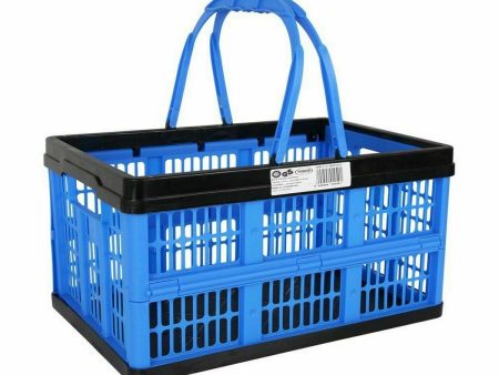 Folding Box with Handles Tontarelli Voilà Blue 16 L 39 x 25,5 x 21 cm (10 Units) Hot on Sale