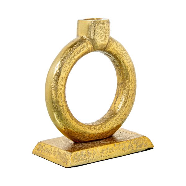 Candle Holder Alexandra House Living Golden Aluminium 14 x 16 x 8 cm Fashion