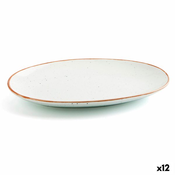 Serving Platter Ariane Terra Oval Ceramic Beige (Ø 26 cm) (12 Units) For Discount