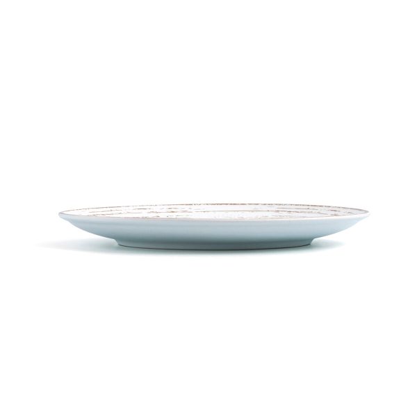 Flat Plate Ariane Tornado White Bicoloured Ceramic Ø 21 cm (12 Units) Hot on Sale