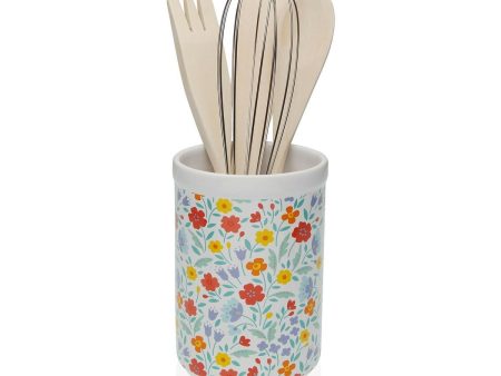 Pot for Kitchen Utensils Versa Flandes Ceramic Dolomite 10 x 15 x 10 cm Supply