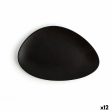 Flat plate Ariane Antracita Triangular Ceramic Black Ø 21 cm (12 Units) Supply