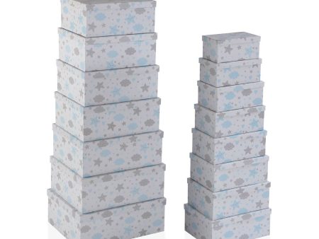 Set of Stackable Organising Boxes Versa Baby Cardboard 15 Pieces 35 x 16,5 x 43 cm Online