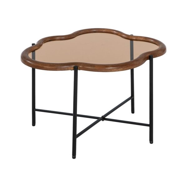 Centre Table Black Natural Crystal Iron Rubber wood 89 x 50 x 40 cm (2 Units) Supply