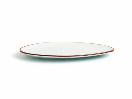 Flat plate Ariane Terra Triangular Ceramic Beige (Ø 29 cm) (6 Units) Sale