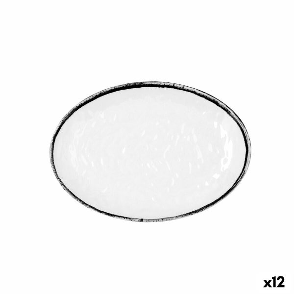 Flat Plate Quid Select Filo White Black Plastic 21,3 x 15 cm (12 Units) Fashion