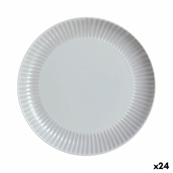 Flat Plate Luminarc Cottage Grey Glass 25 cm (24 Units) For Sale