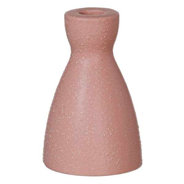 Candleholder Pink Ceramic 9,5 x 9,5 x 12 cm Online Sale