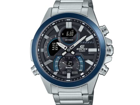 Men s Watch Casio ECB-30DB-1A9EF Black Silver on Sale