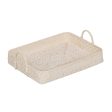 Tray White Bamboo Rattan 45 x 34 x 13 cm (2 Units) Sale