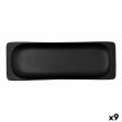 Snack tray Bidasoa Fosil Black Ceramic Aluminium Oxide 36 x 12,7 x 2,9 cm (9Units) For Discount