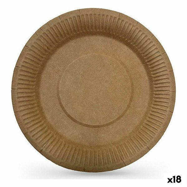 Plate set Algon Disposable kraft paper 10 Pieces 23 cm (18 Units) Fashion