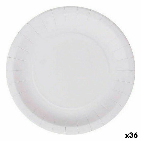 Plate set Algon Disposable Cardboard White 25 Pieces 20 cm (36 Units) Online Hot Sale