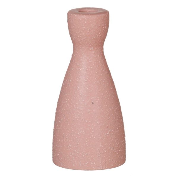 Candleholder Pink Ceramic 9,5 x 9,5 x 20 cm Fashion