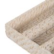 Cutlery basket White Bamboo Rattan 34 x 24 x 6 cm on Sale