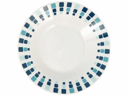 Deep Plate Quid Simetric Blue Ceramic 20 cm (12 Units) For Sale