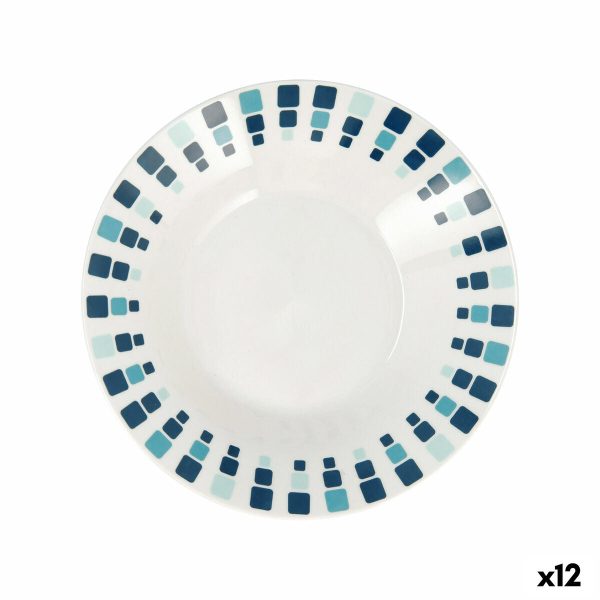 Deep Plate Quid Simetric Blue Ceramic 20 cm (12 Units) For Sale